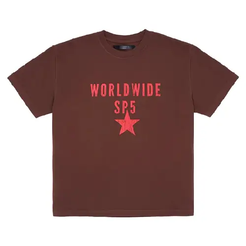 Oversized Worldwide SP5 Sp5der T-Shirt - Brown